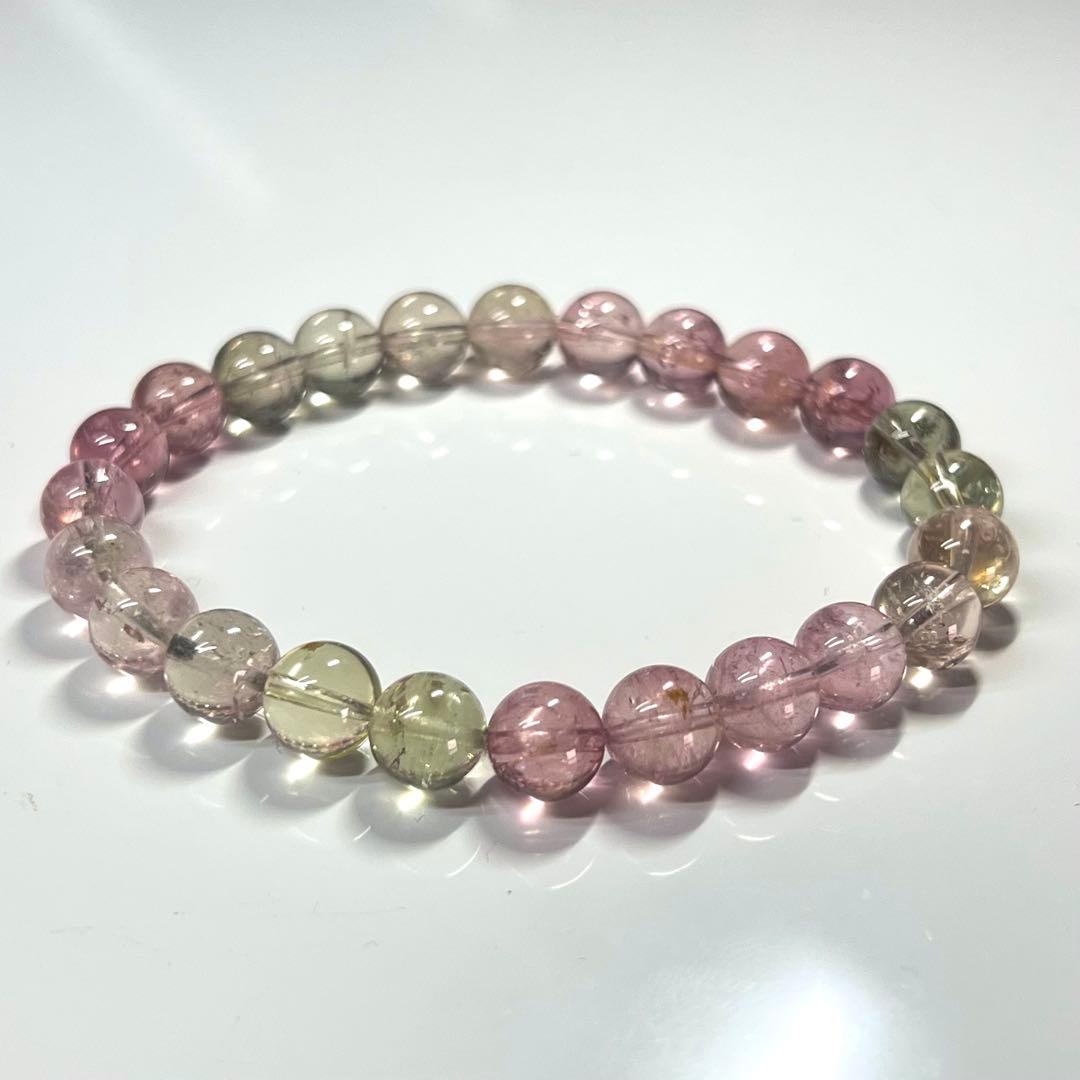 高品質　マルチカラートルマリンブレスレット　透明感良き　4