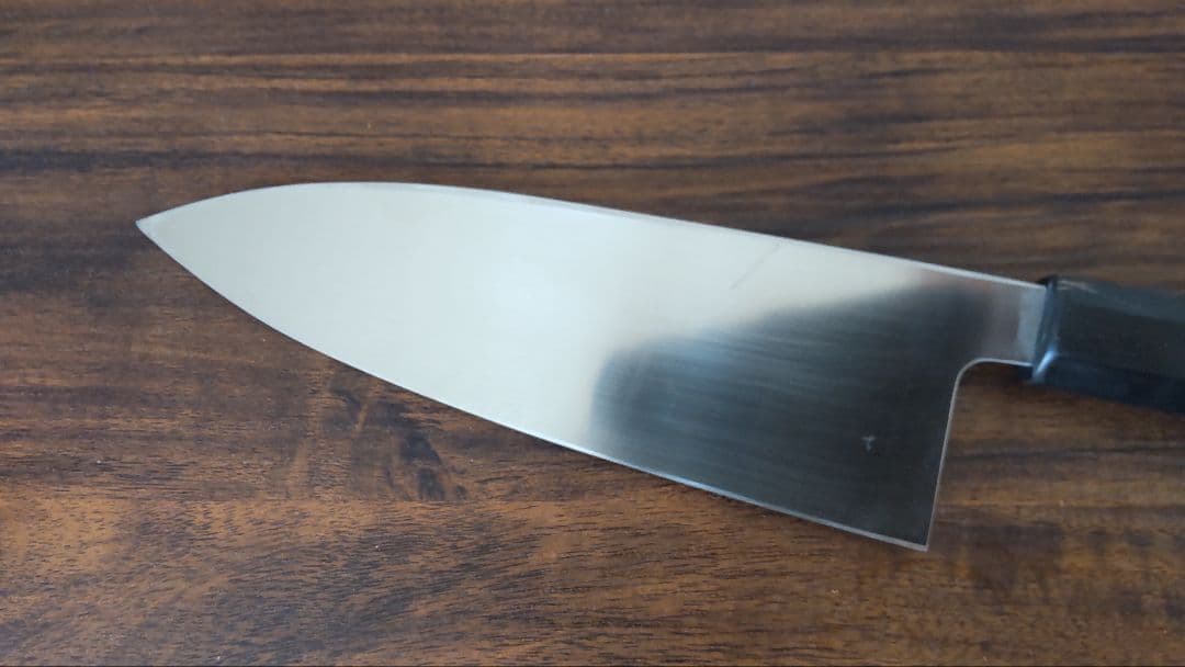 梵静刃物　出刃包丁　黒檀水牛八角柄　175mm