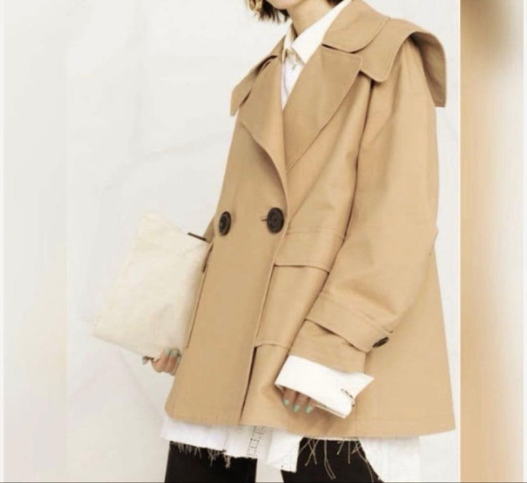 【美品✨近年】エンフォルド ビッグカラー コットンダブルクロスジャケット コート