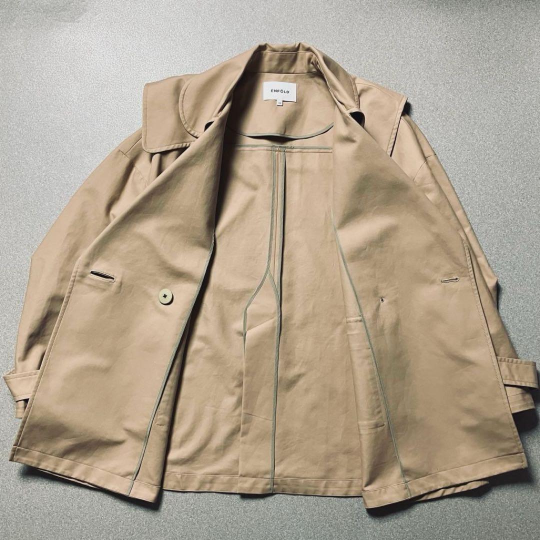 【美品✨近年】エンフォルド ビッグカラー コットンダブルクロスジャケット コート