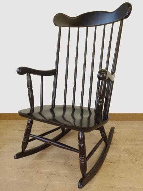 木製　ロッキングチェアー（黒色系）　再塗装済　ＵＳＥＤ