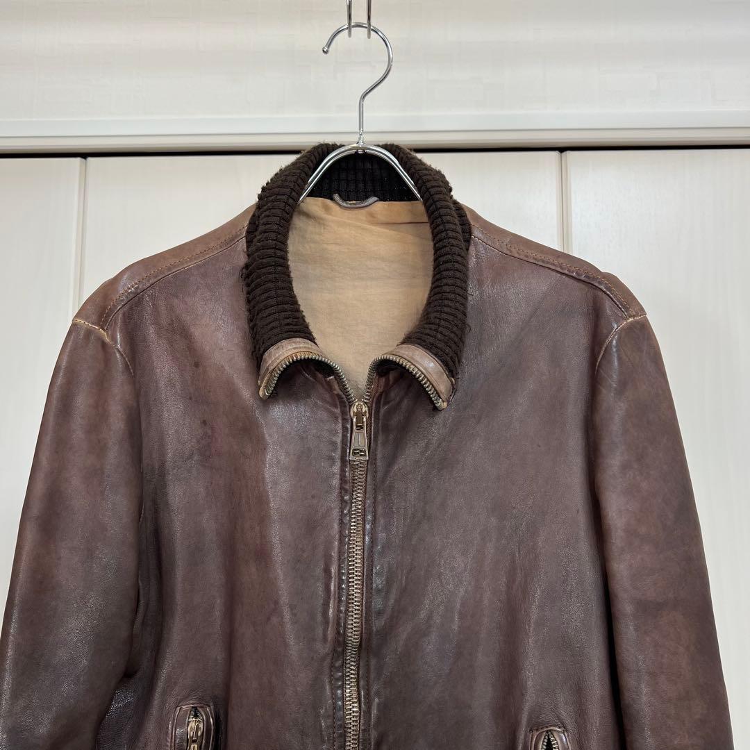 GIORGIO BRATO ビンテージ加工 ラムレザージャケット 48