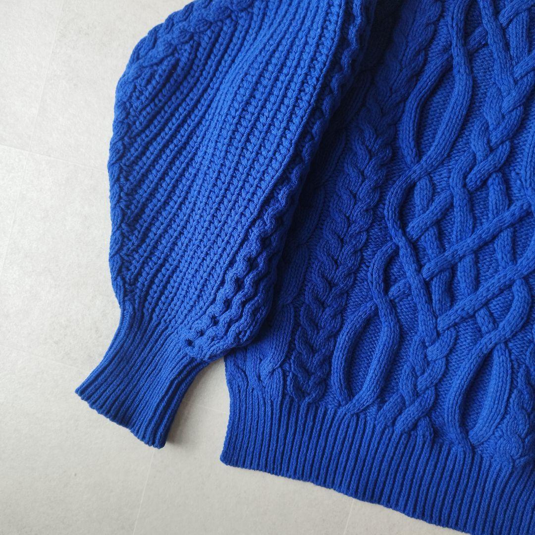 個性派エンフォルド Aran Pattern Volume Sleeve ニット