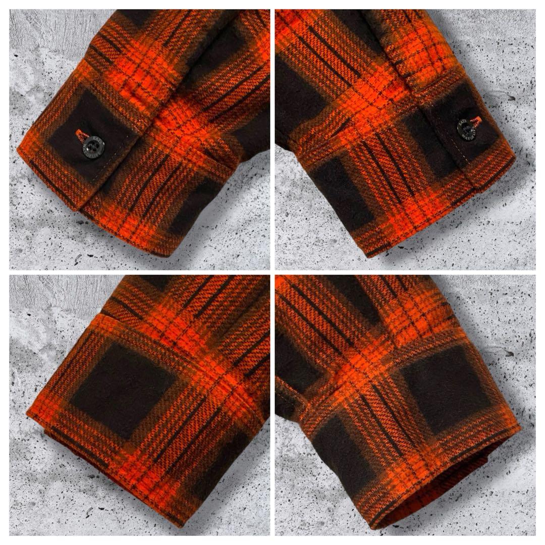 【長瀬智也着用】RATS ラッツ ネルシャツ 橙黒 M キムタク チェック