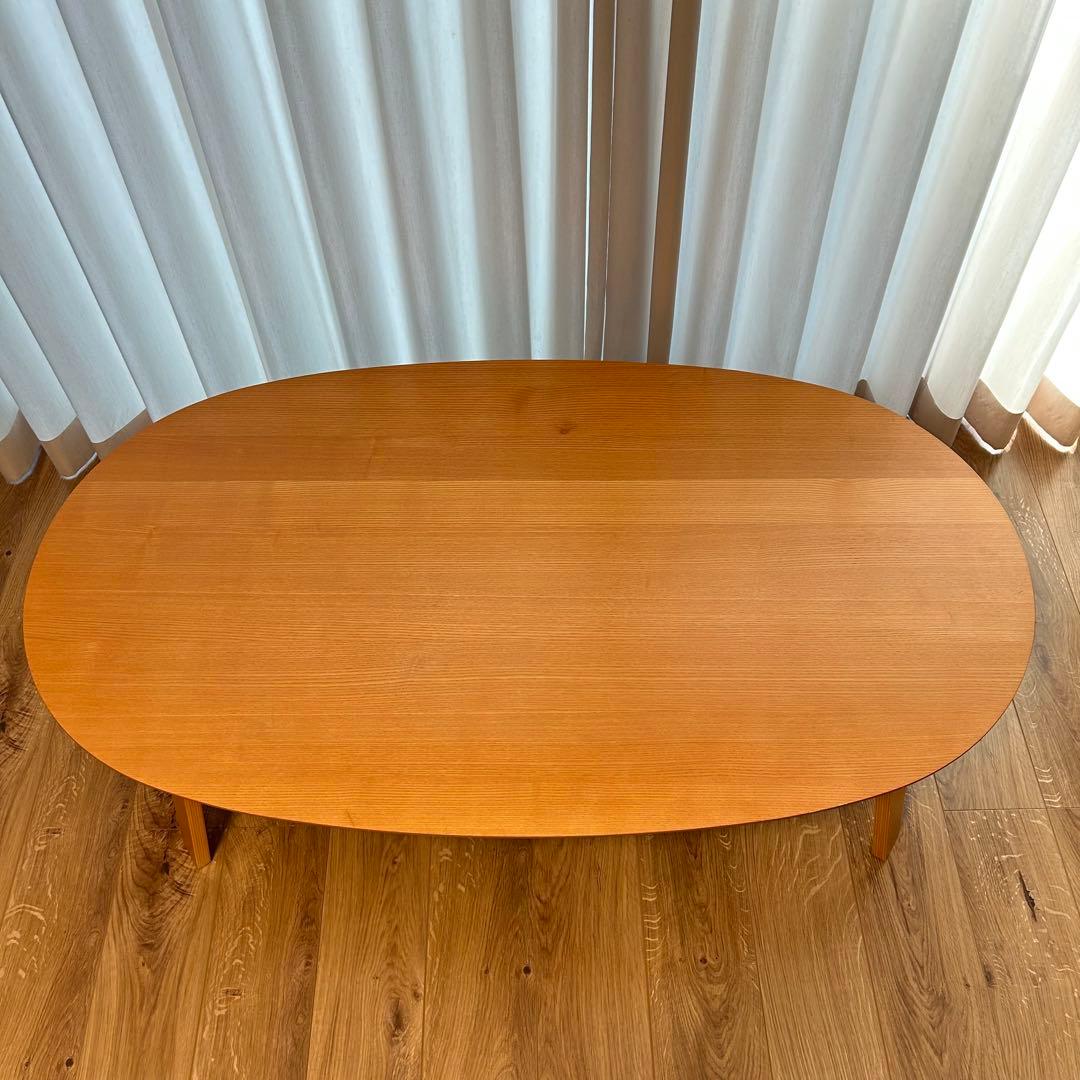 無印良品 テーブル 楕円形こたつ本体 タモ材曲木脚 ＭＪ‐ＫＤＦ１３４０Ｂ