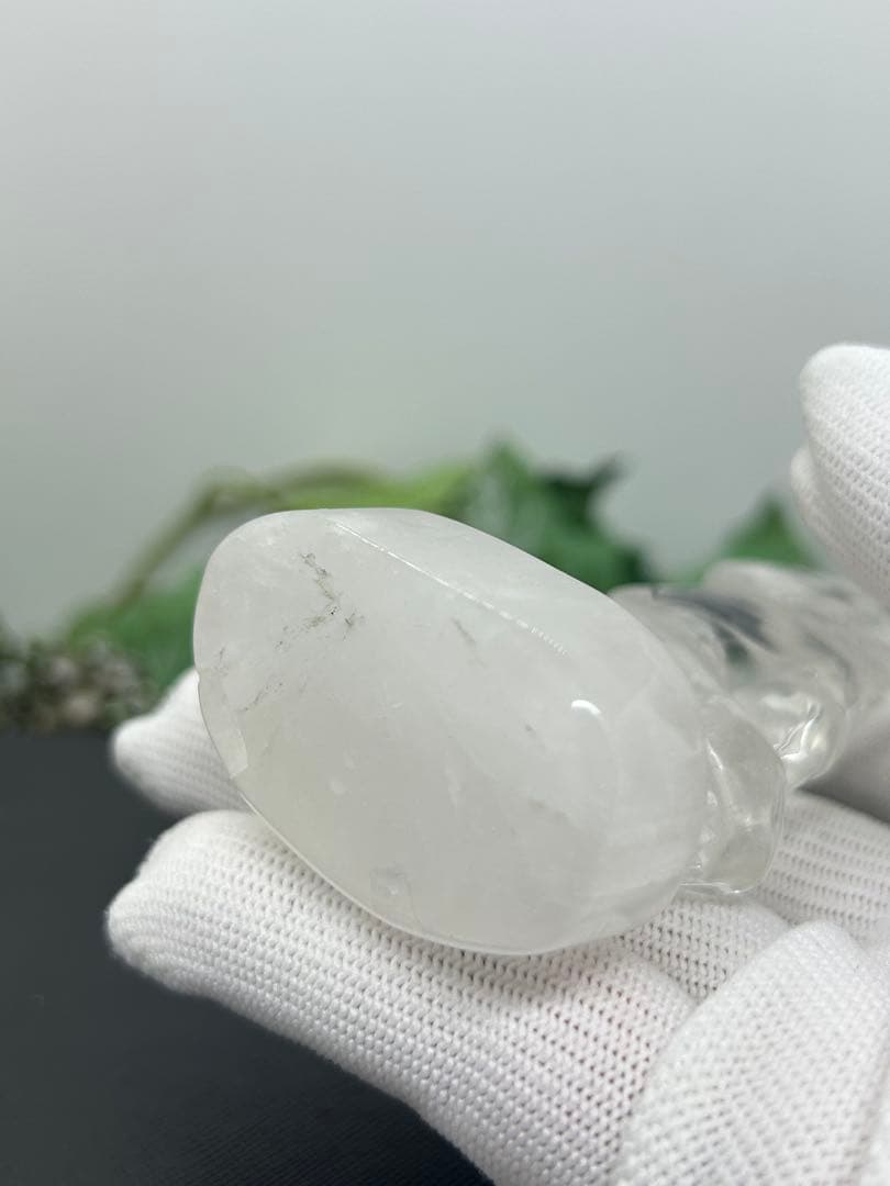 天然石水晶　観音菩薩様置物　No.2334