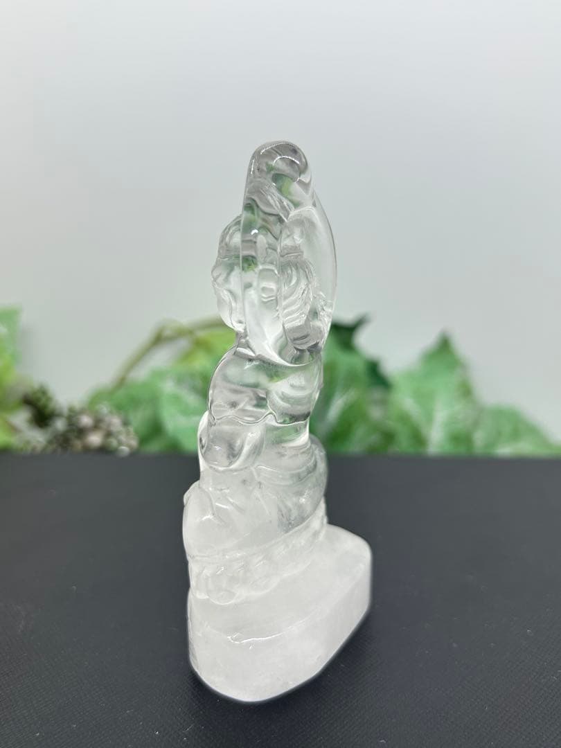 天然石水晶　観音菩薩様置物　No.2334