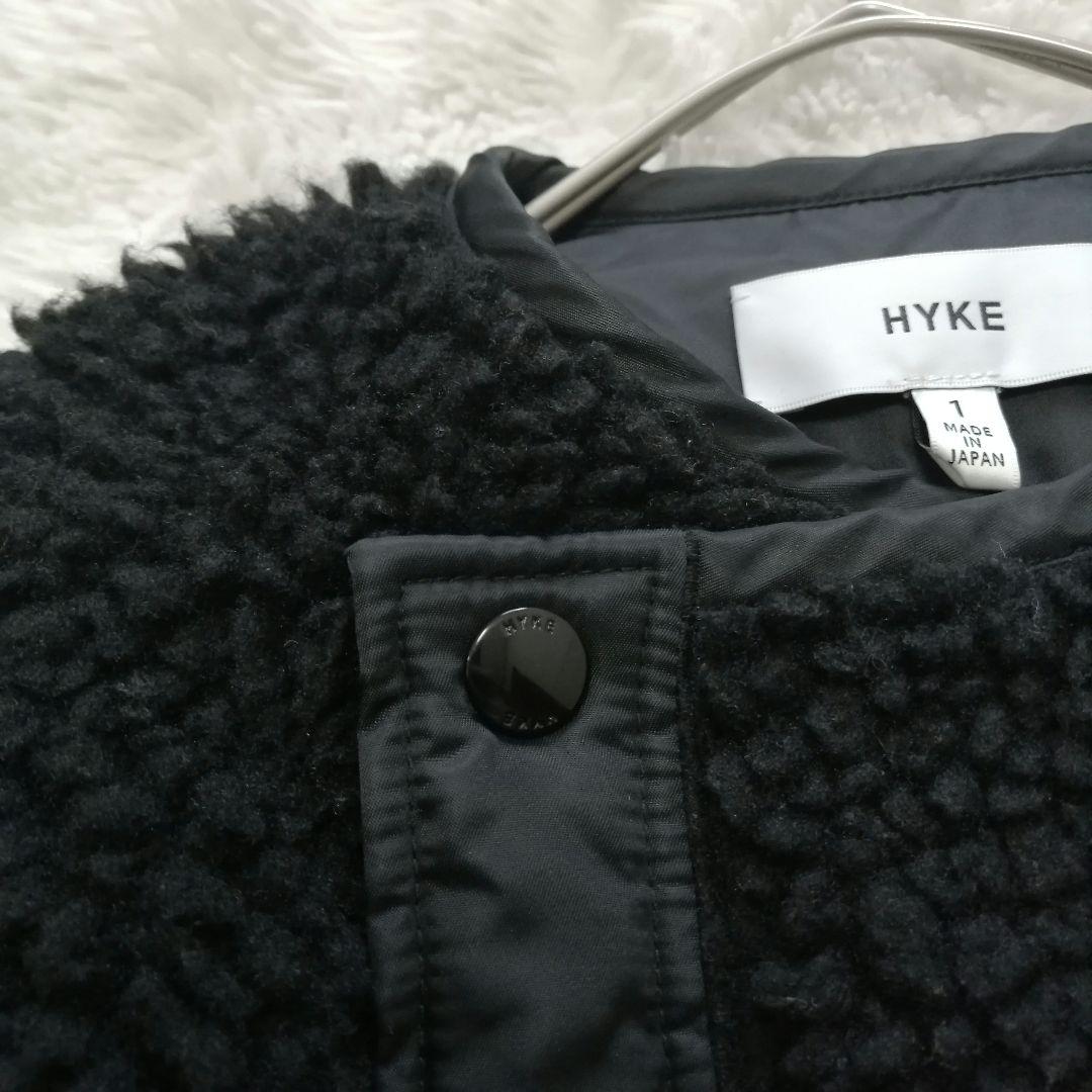 【HYKE】FAUX SHEARLING COAT ノーカラー ボアロングコート