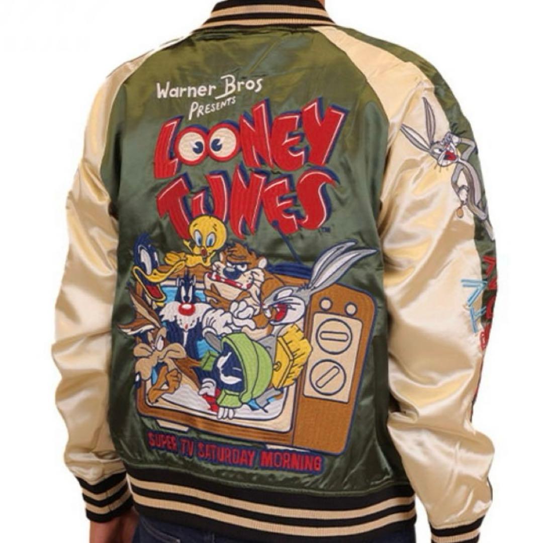 【新品】ルーニー・テューンズ「ティービーサタデー」スカジャン 豪華刺繍 Lサイズ