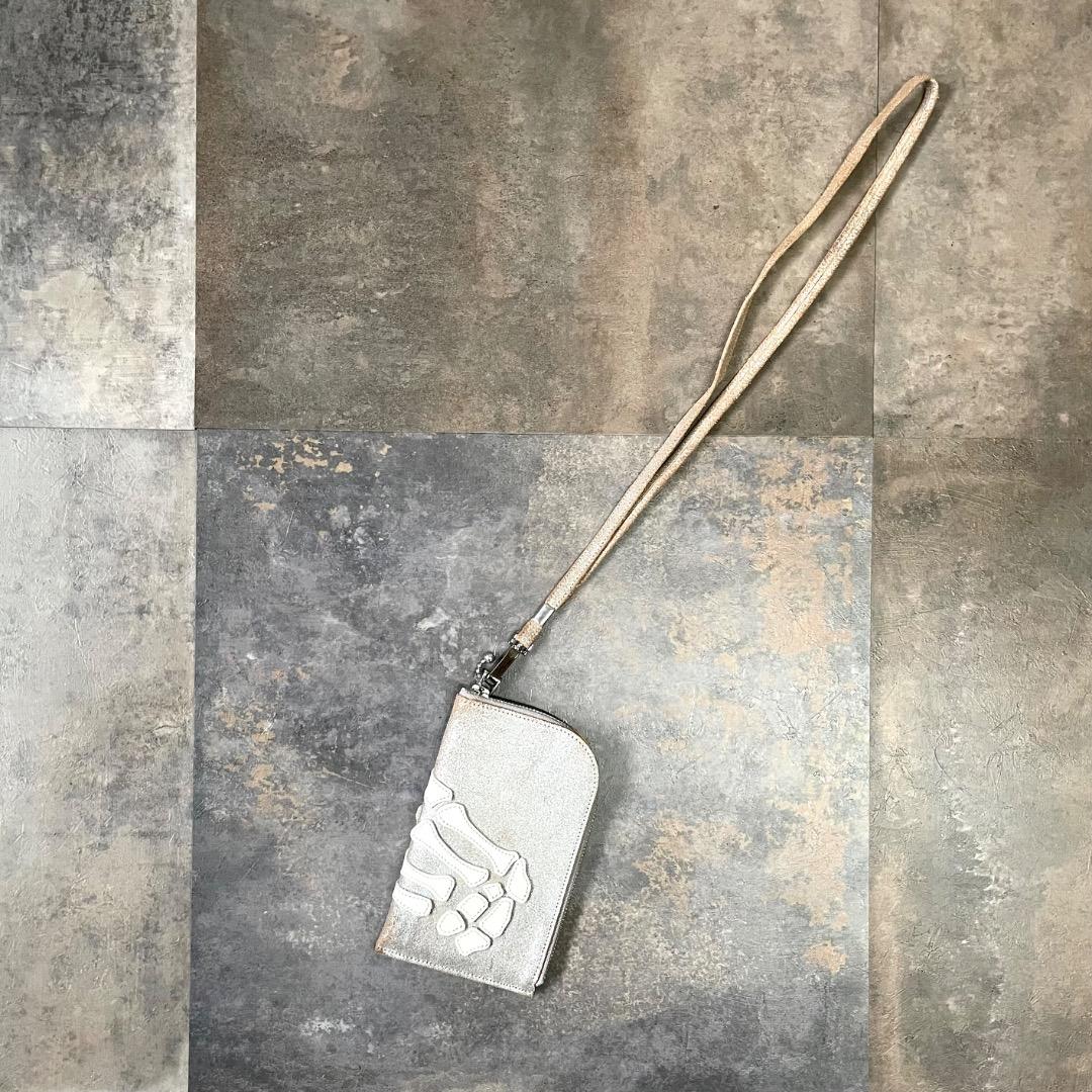 kapital レザー THUMBS UP BONE ネックBAG シルバー