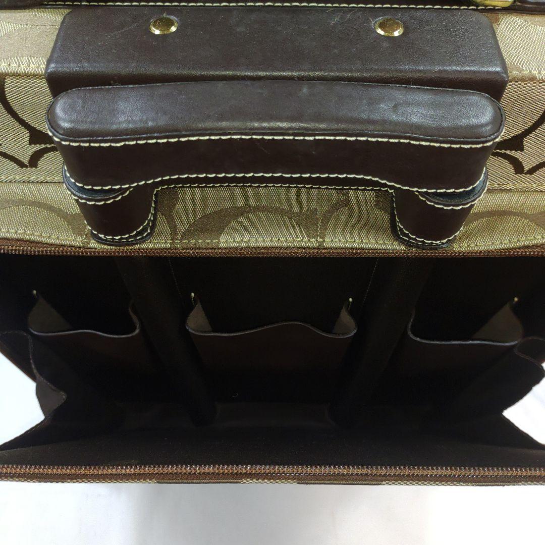 【美品】コーチ キャリーケース 旅行鞄 キャンバス×レザー シグネチャー