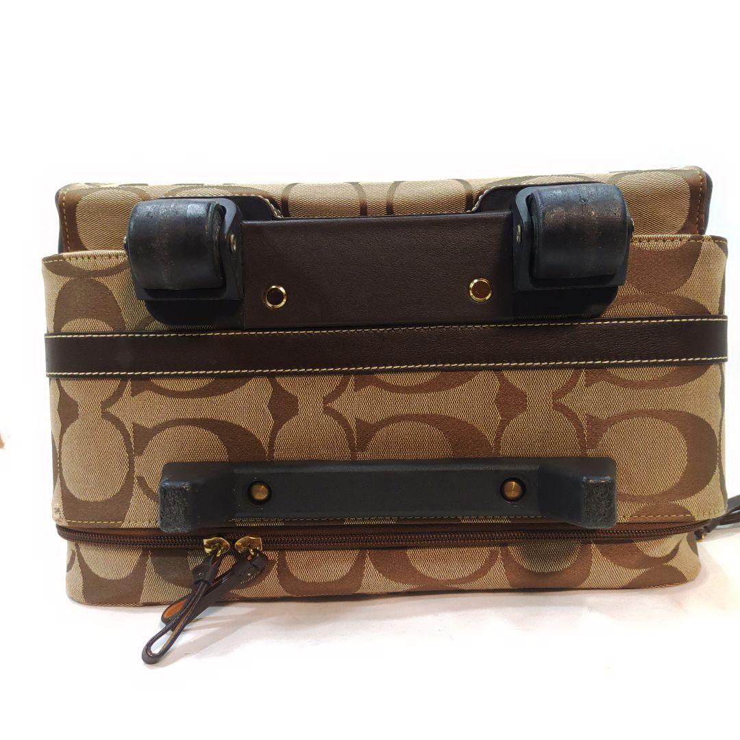 【美品】コーチ キャリーケース 旅行鞄 キャンバス×レザー シグネチャー