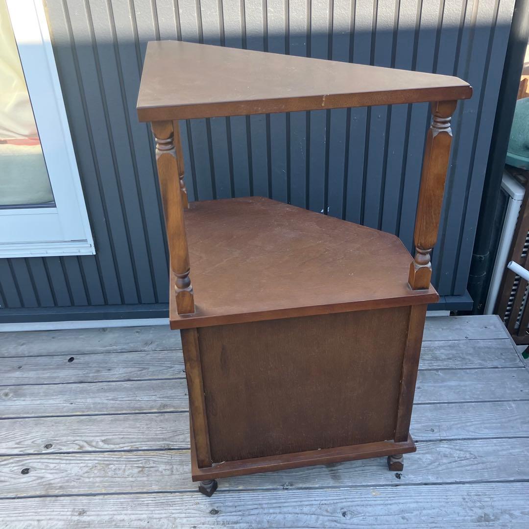 昭和レトロ 木製コールキャビネット コーナーラック 飾り棚 インテリア 古家具