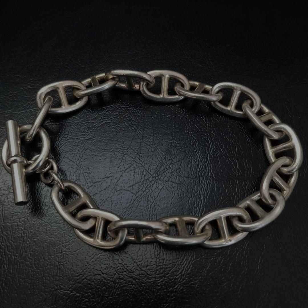 90年代ヴィンテージシルバー925ブレスレット16コマシェーヌダンクル好きに