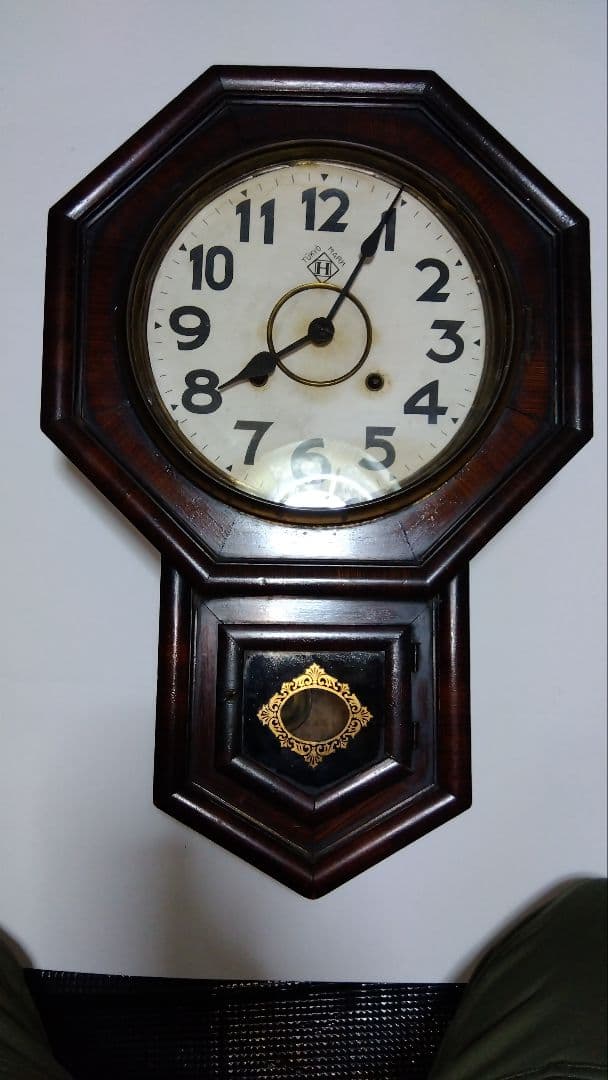 レトロ　MEIJI CLOCK 八角時計　柱時計　ボンボン時計　明治時計