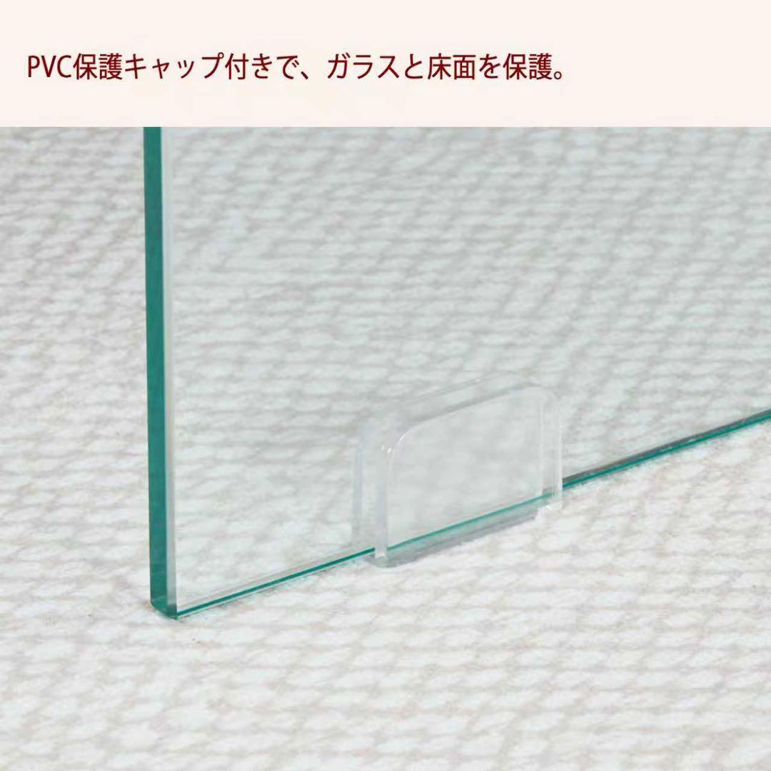 【新品】MDF天板×強化ガラス脚 ローテーブル 収納付き ホワイト