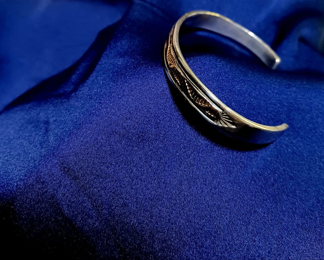 希少　ブルースモーガン　14K×SILVER ウォーターウエーブ バングル