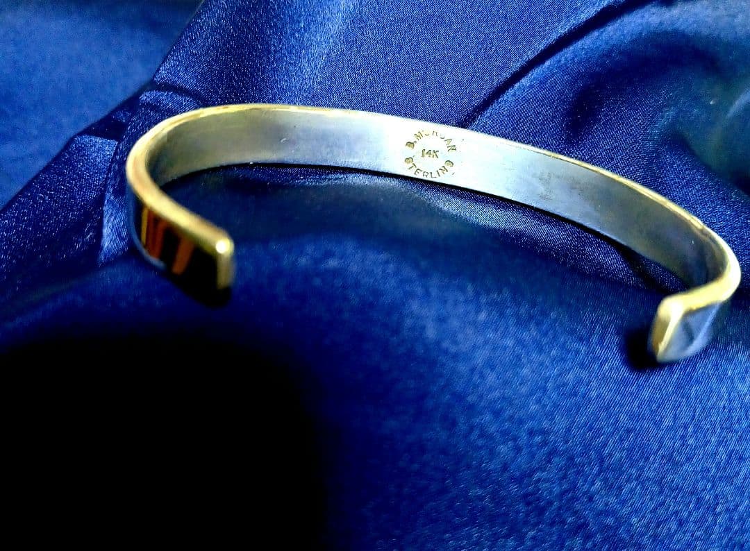 希少　ブルースモーガン　14K×SILVER ウォーターウエーブ バングル