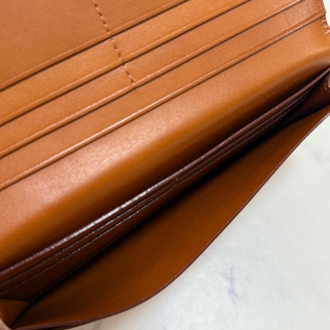 TSUCHIYA KABAN　土屋鞄製造所　長財布　２つ折り　グリーン×キャメル