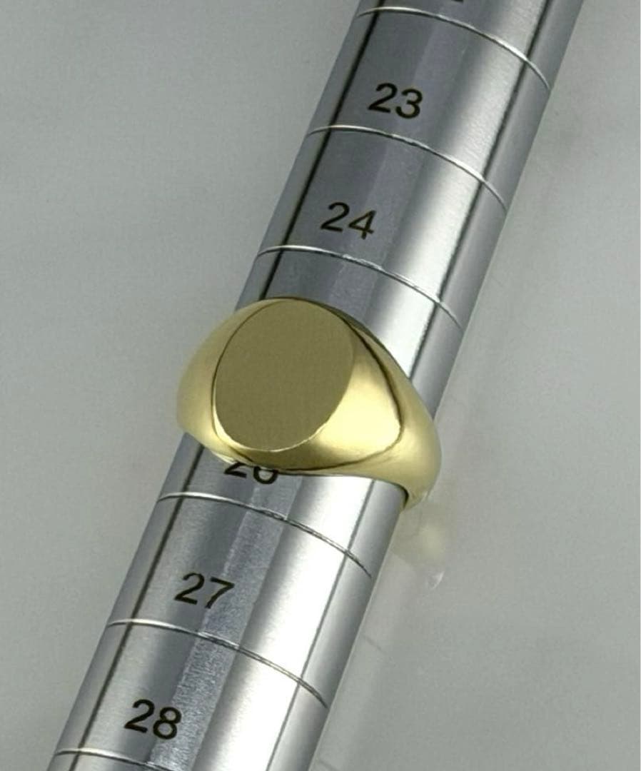 真鍮製 印台リング 重厚感　存在感　25号　ゴールドカラー　バイカー　カジュアル