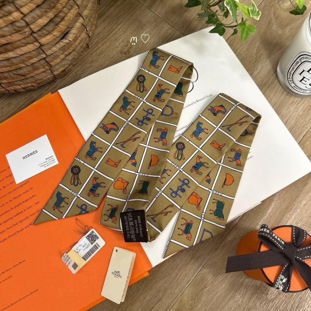 HERMES　エルメス　ツイリー　馬着　ホースモチーフ　シルクスカーフ