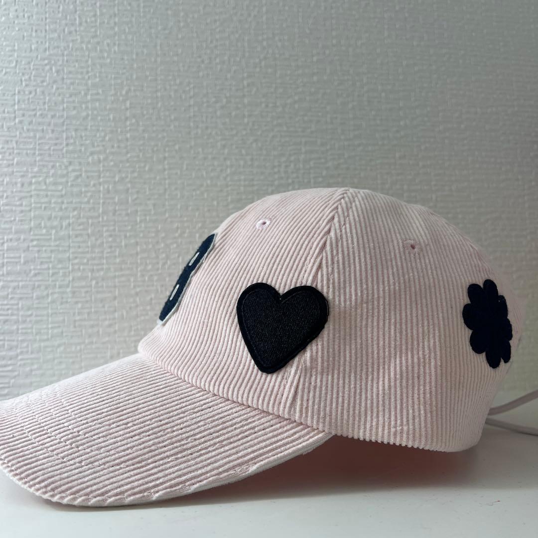 BIBIY コーデュロイ ベースボールキャップ ポップアップ限定ピンク