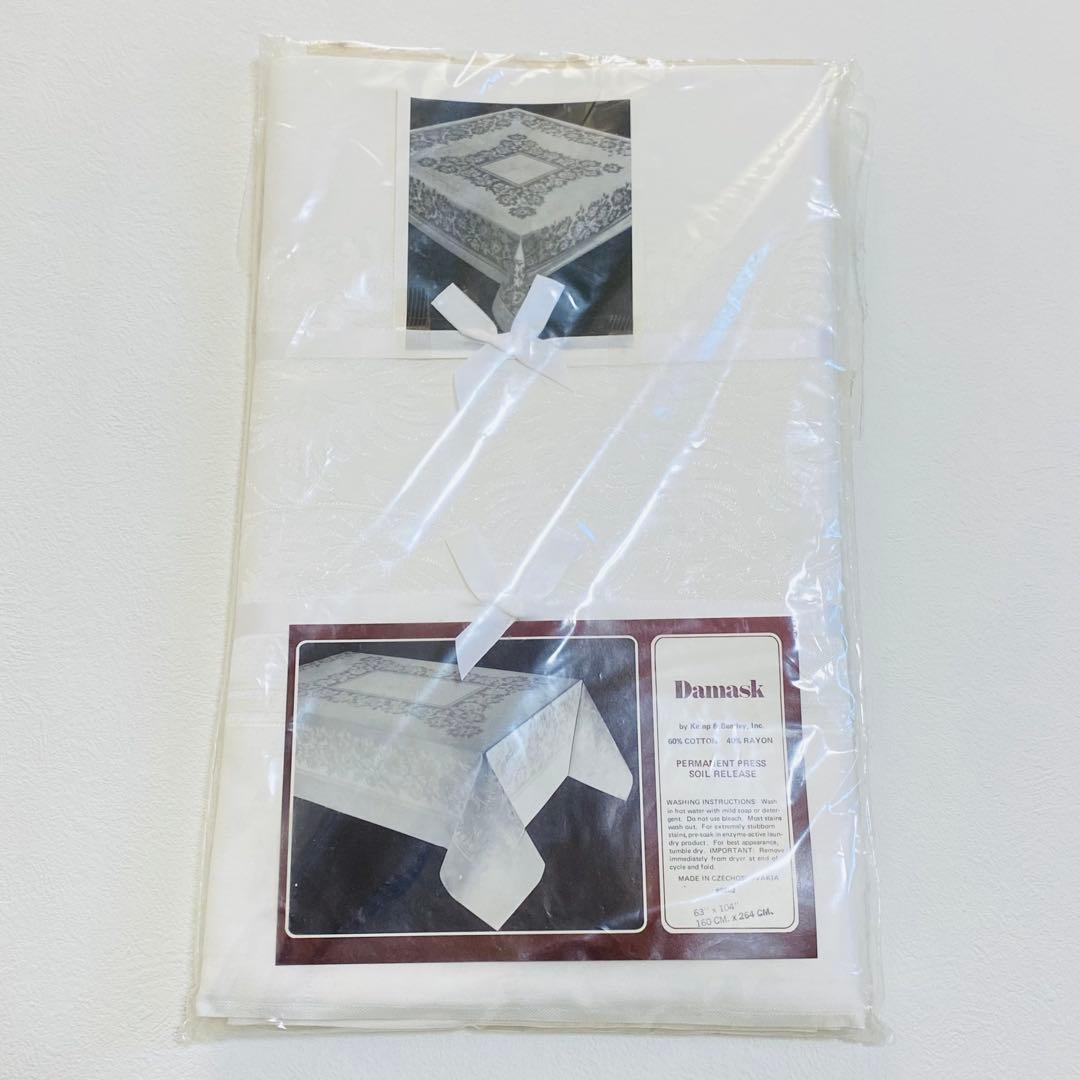 【新品】Kemp & Beatleyダマスク テーブルクロス ホワイト 希少品