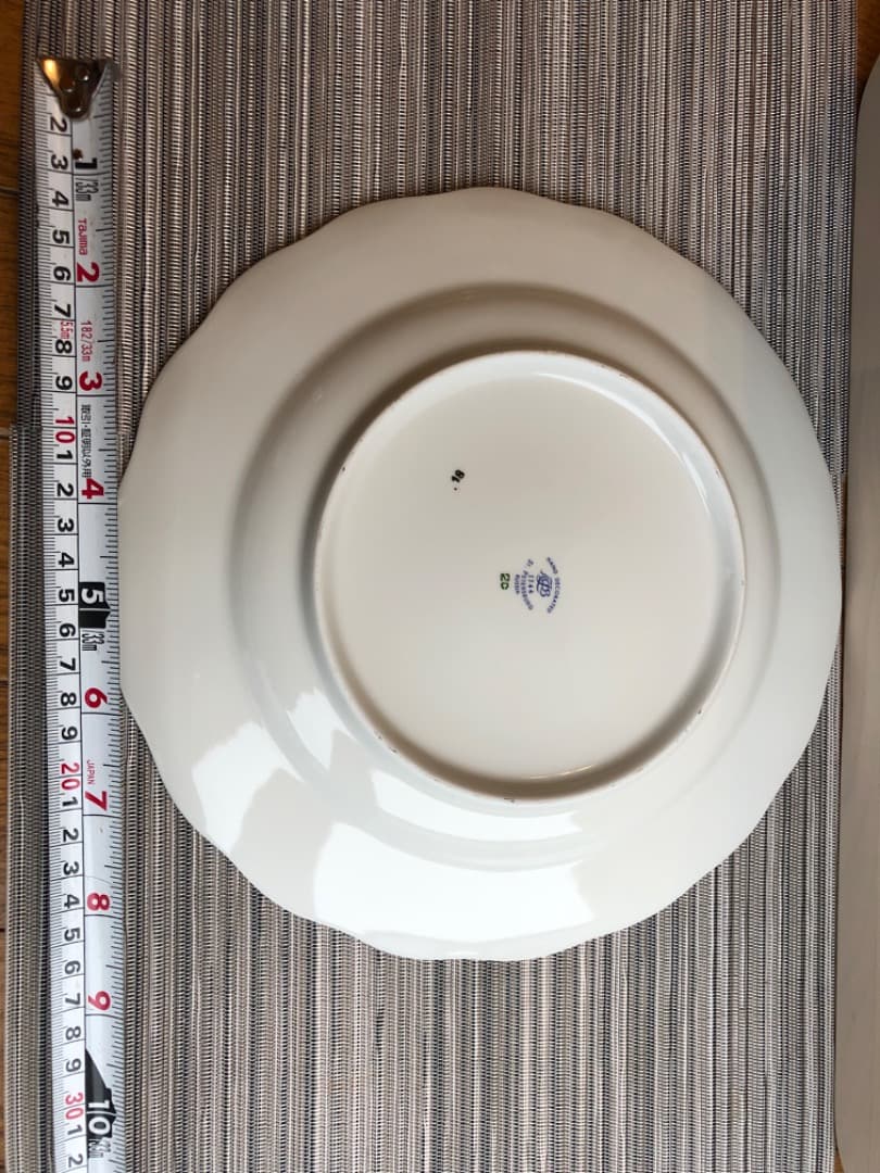 ロモノーソフ　青い幾何学模様の波形皿 2枚セット