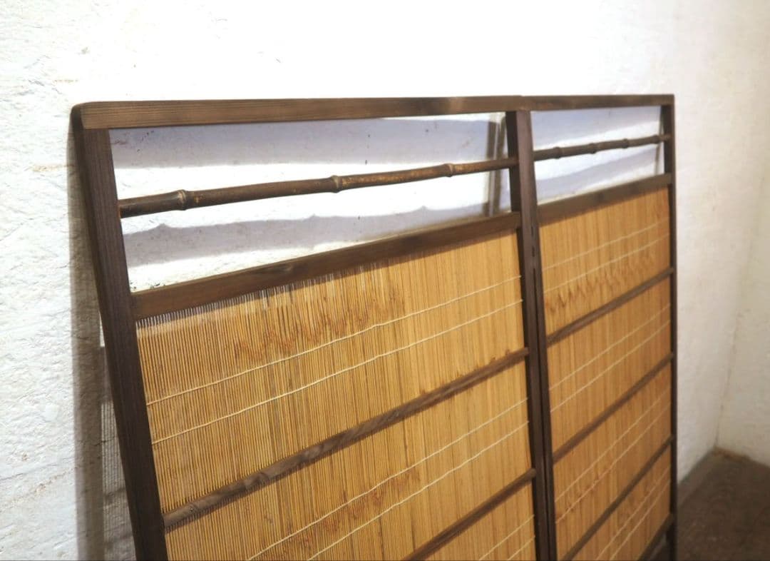 1344 折りたたみ式のレトロな衝立　パーティション　間仕切り　旅館　居酒屋