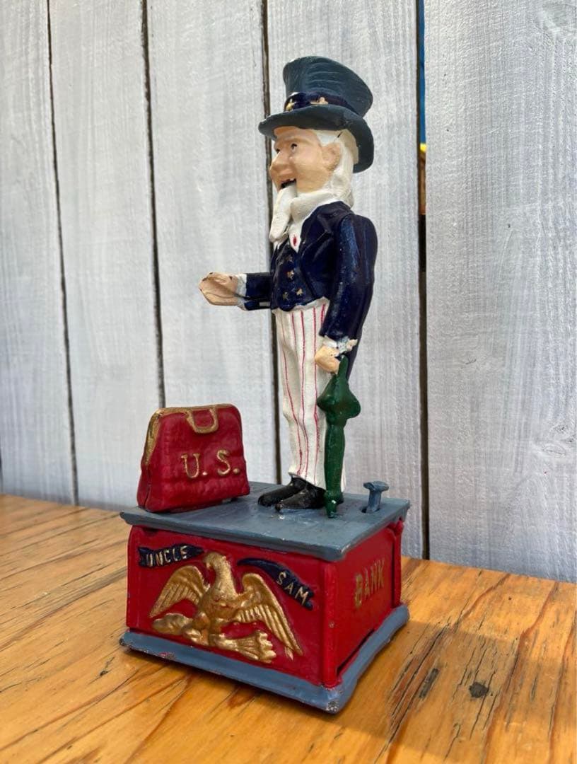 アメリカ オールドバンク 貯金箱　からくり　アンクルサム
