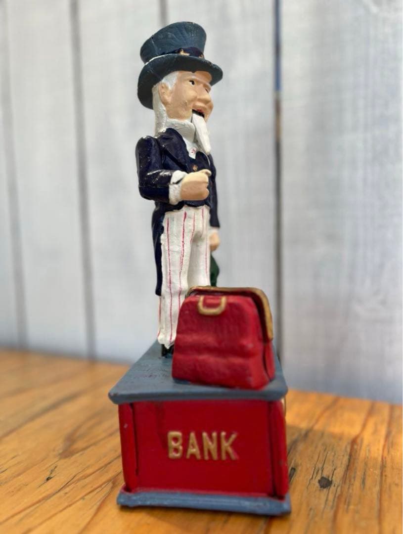 アメリカ オールドバンク 貯金箱　からくり　アンクルサム