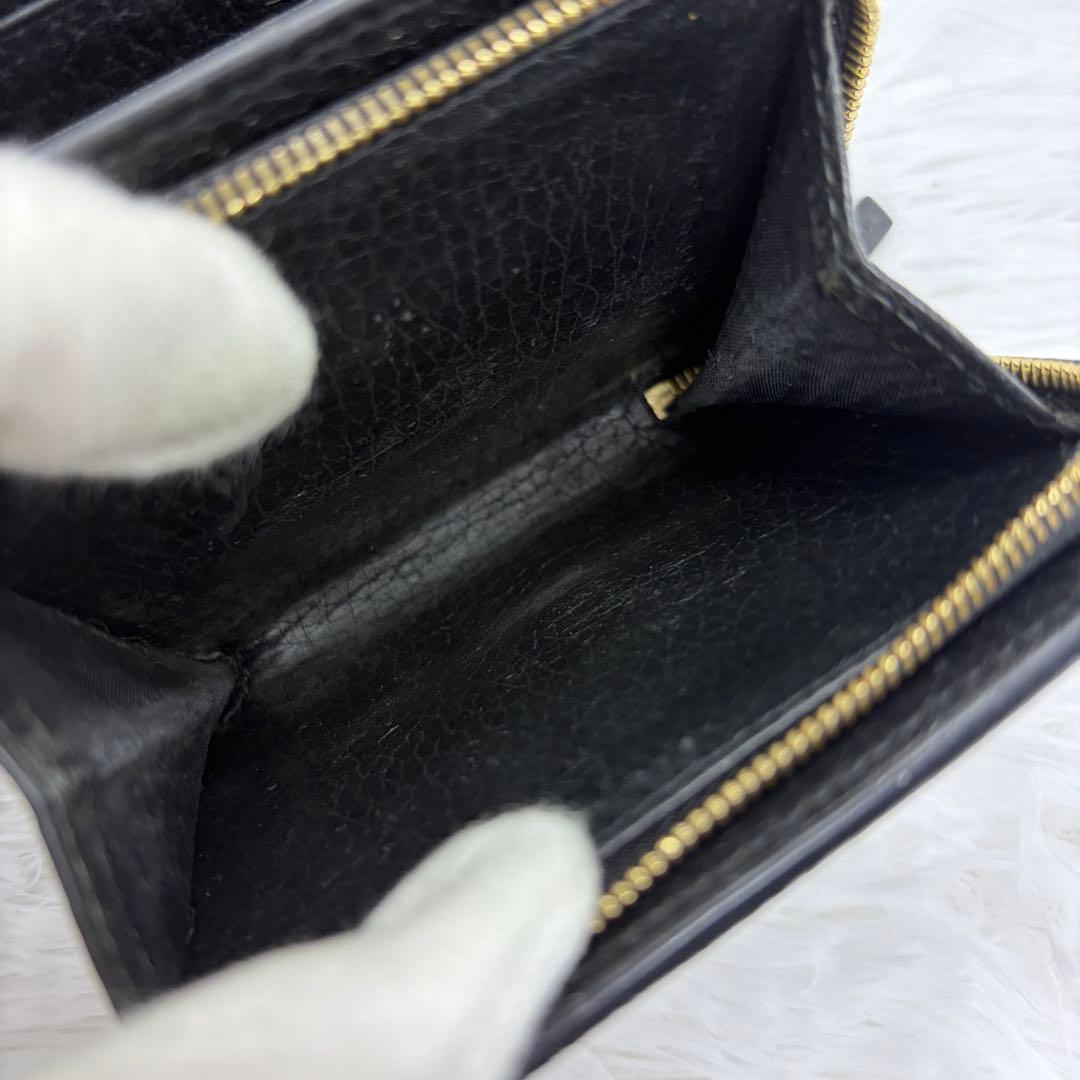 美品✨グッチ 二つ折り財布 GGロゴ マーモント PVC GG柄 ブラック