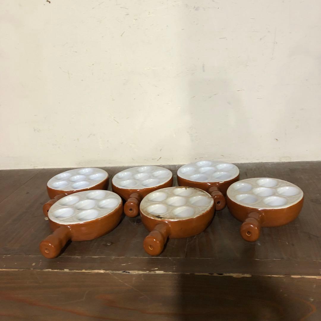 フランス製　emile henry エスカルゴ　プレート　6個　アヒージョにも