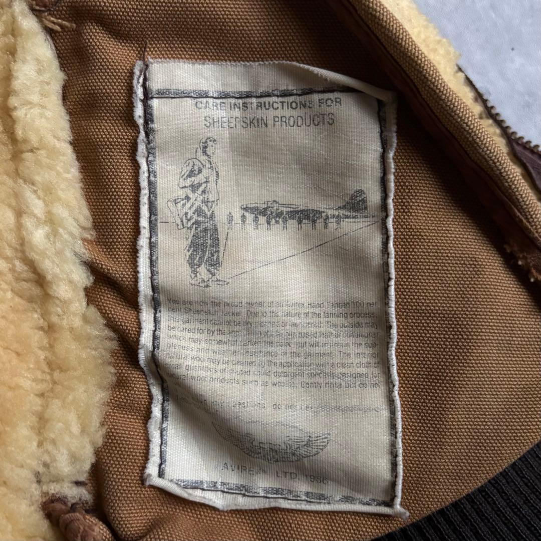 【90s avirex】B-6 フライトジャケット　usa製　本革　短丈　B-3