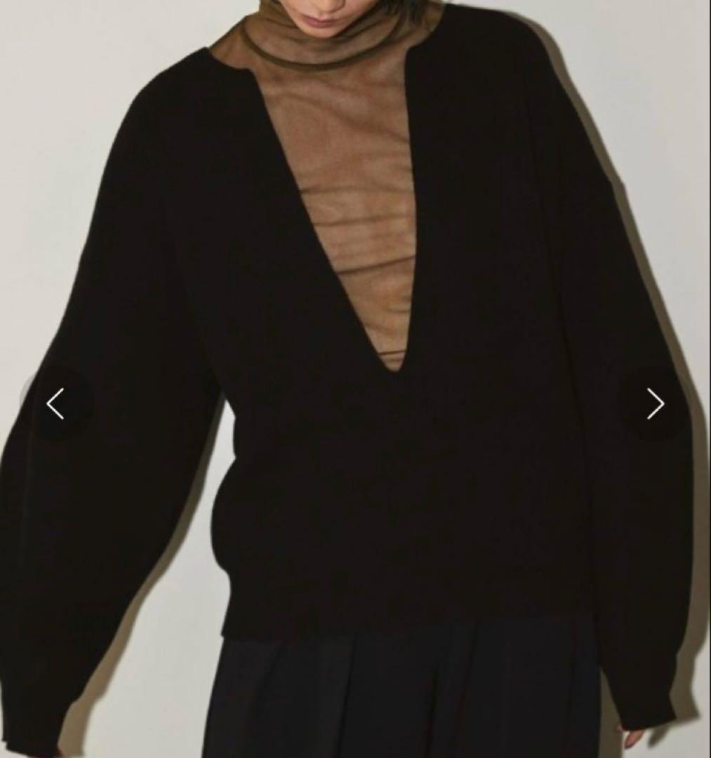 todayful Slit Neck Knit 【BLACK】