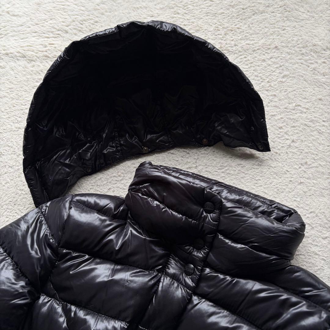 【美品】ヘルノ ライトダウンコート ロング丈 フード付き ダブルジップ 黒 XL
