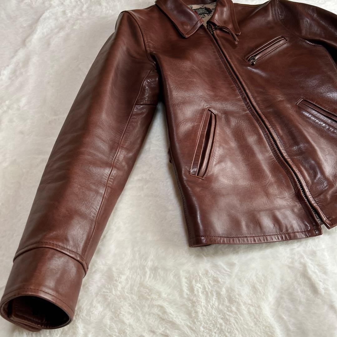 美品 Y'2 LEATHER ワイツーレザー別注品 MWS 馬革ライダース L