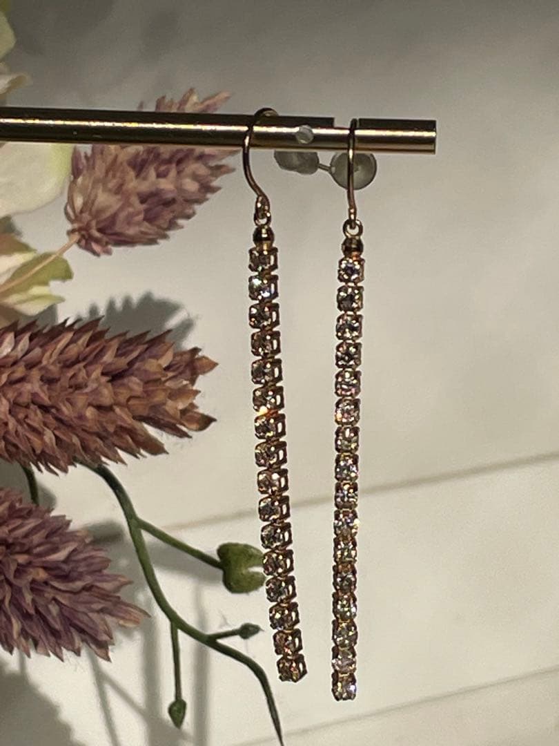 アビ 年末セール！　１ct ダイヤ　ロングピアス　K18 ご褒美に♡