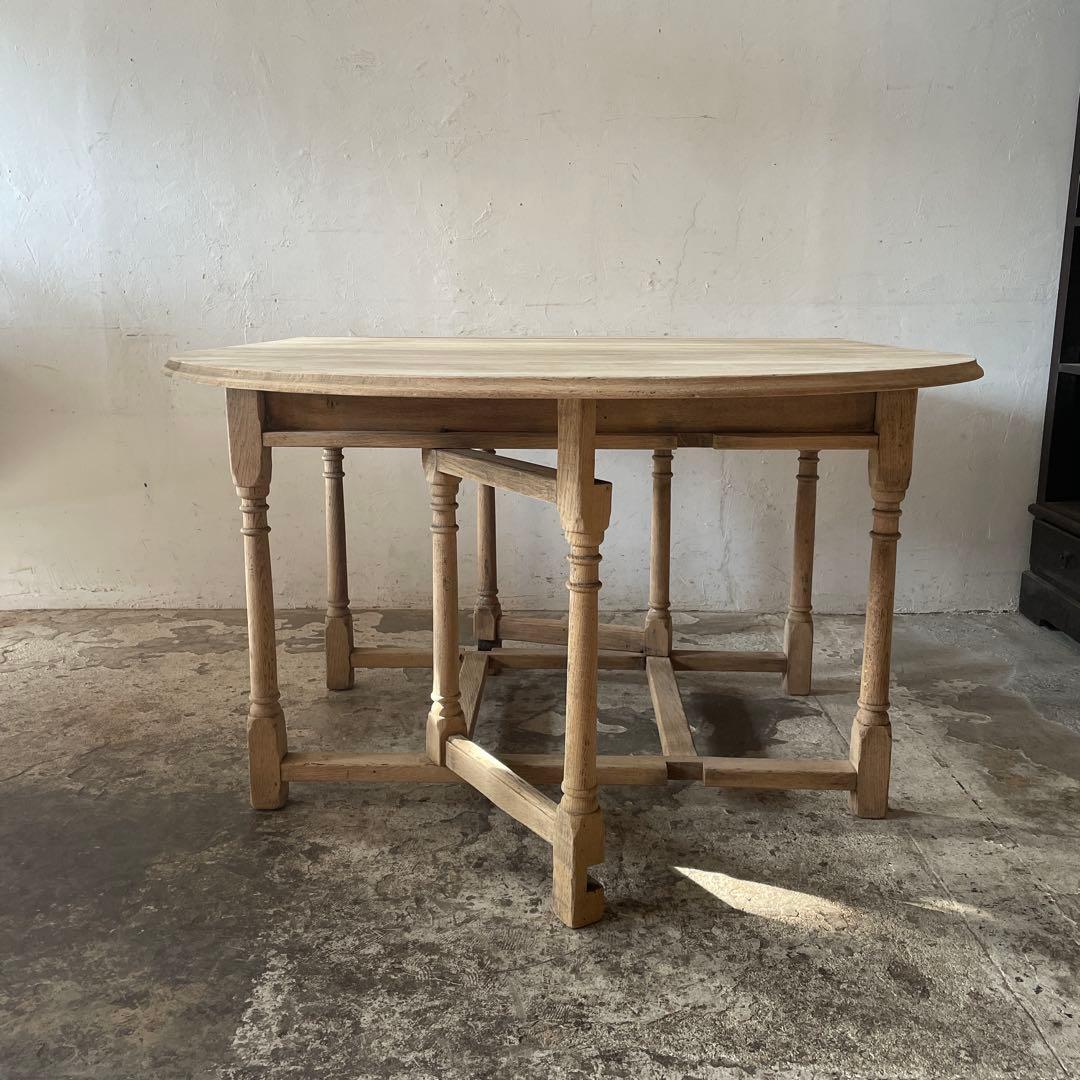 ビンテージ　ドロワーゲートレッグテーブル ドロップリーフテーブル 剥離