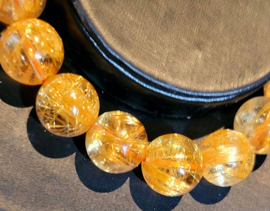 ！最安値！★極上ハイランク★！高級！板状ゴールドタイチンルチルブレスレット