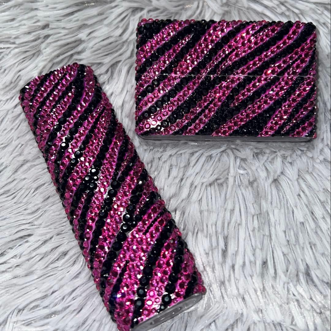 大人気♡IQOSイルマワン　ヒートスティック　デコケース　ピンク　ゼブラ　セット