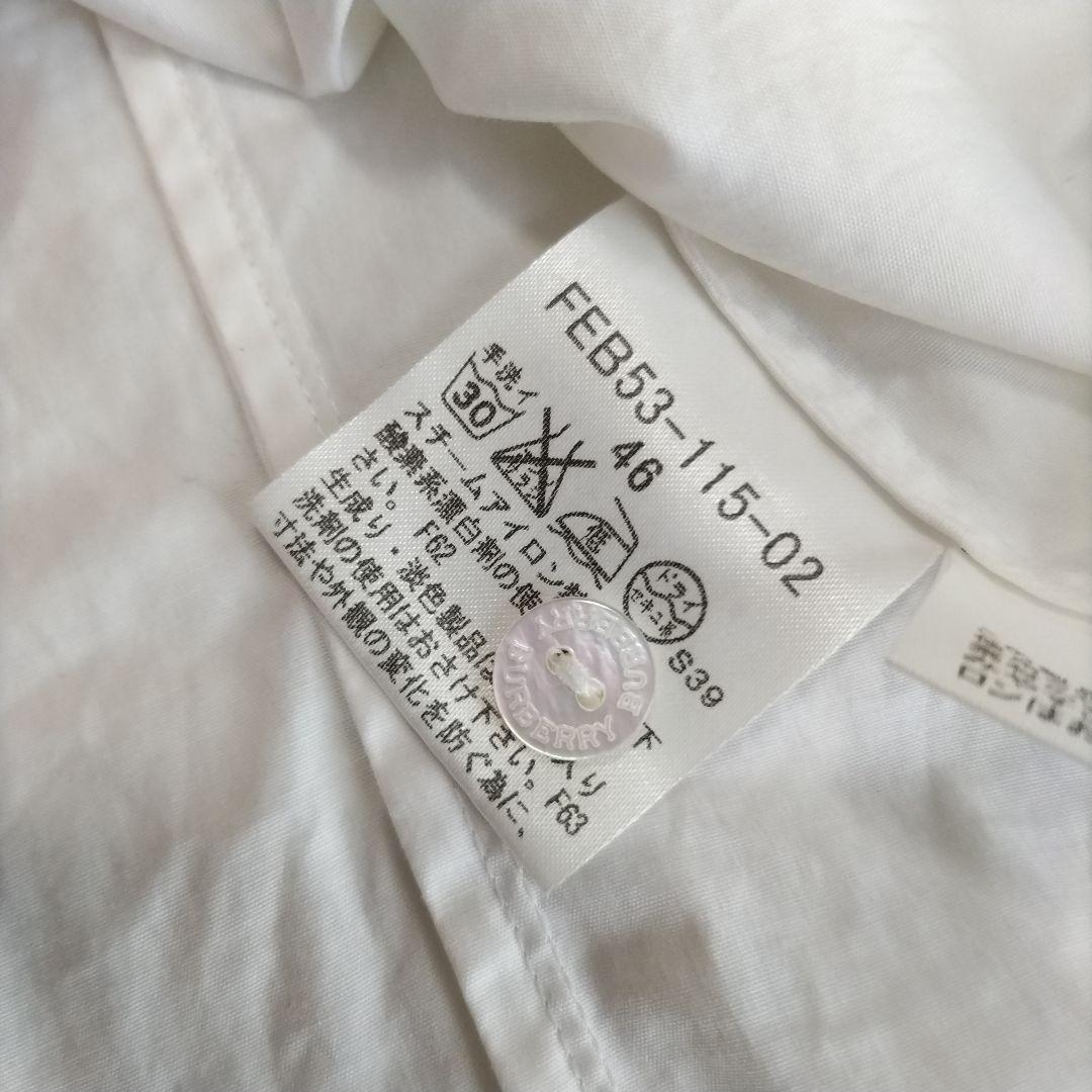 タグ付き　バーバリーロンドン　半袖シャツ　ノバチェック　フリル　ホース刺繍