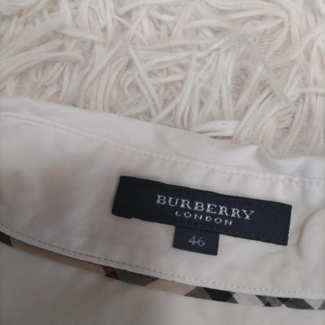 タグ付き　バーバリーロンドン　半袖シャツ　ノバチェック　フリル　ホース刺繍