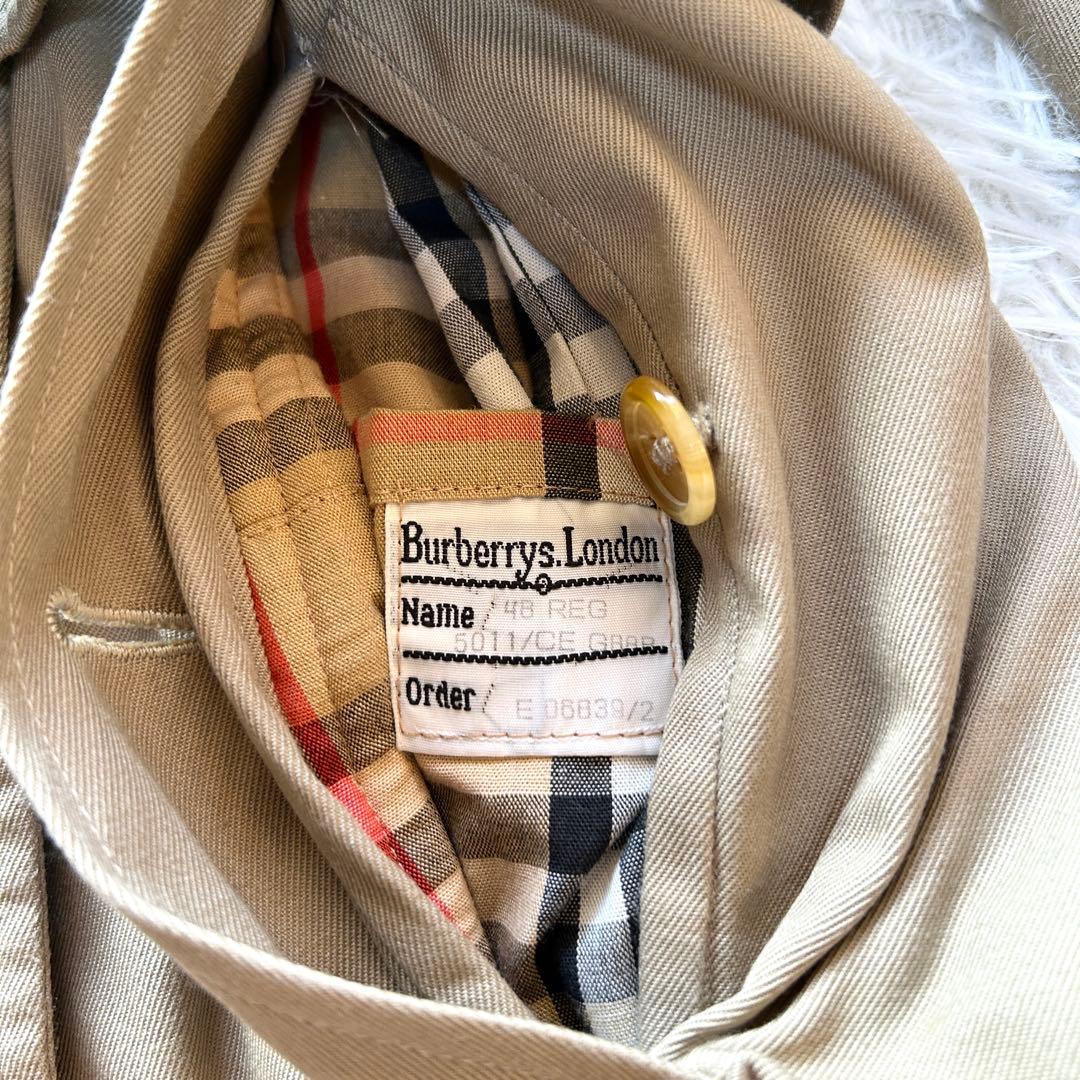 【希少L 美品】バーバリー　トレンチコート　ベルト付き　ベージュ　メンズ　48