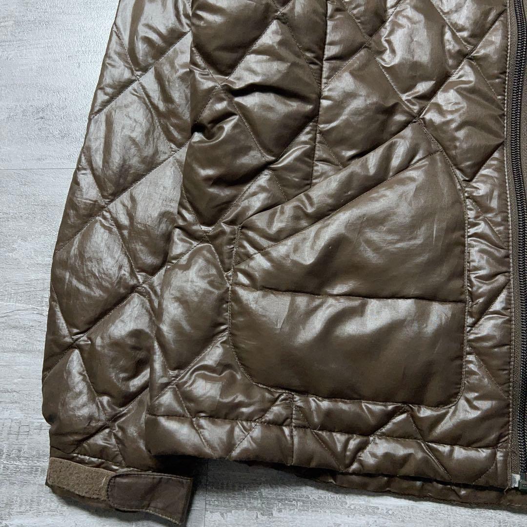 Y2K Columbia ダウンジャケット 光沢 キルティング 短丈 茶 M