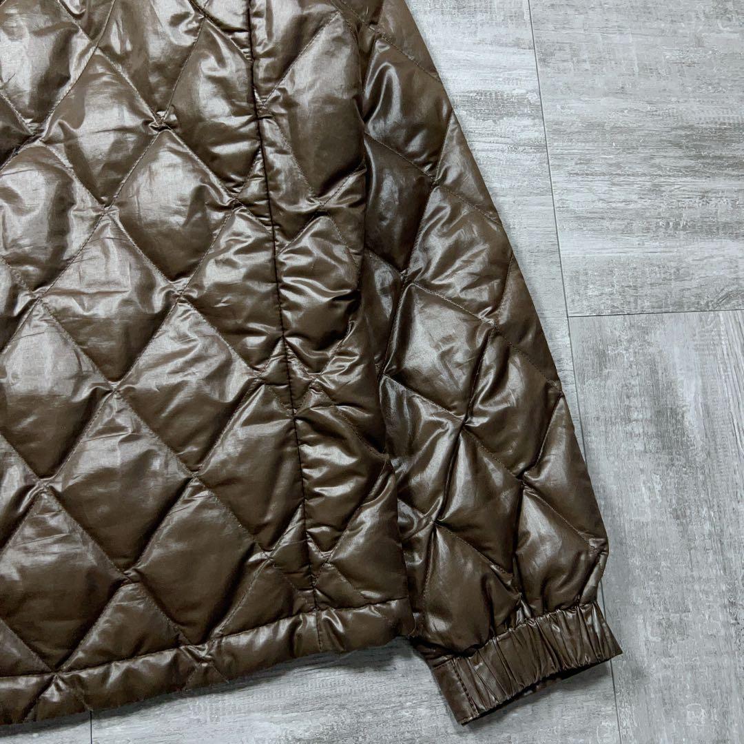 Y2K Columbia ダウンジャケット 光沢 キルティング 短丈 茶 M