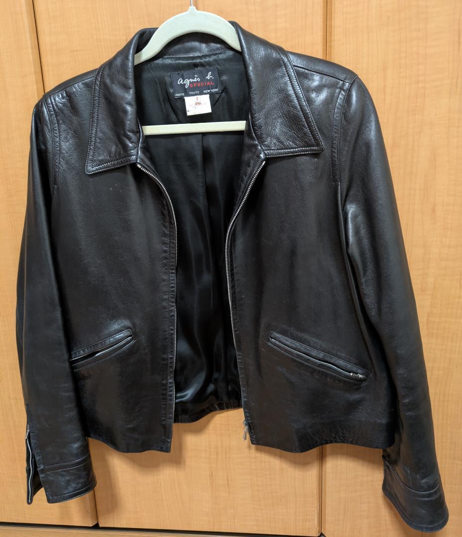agnes b SPECIAL レザージャケット レディース　サイズ３