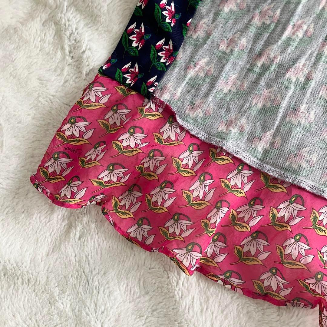 ダイアンフォンファステンバーグ シルク シフォンフリル ラップワンピ 6 紺