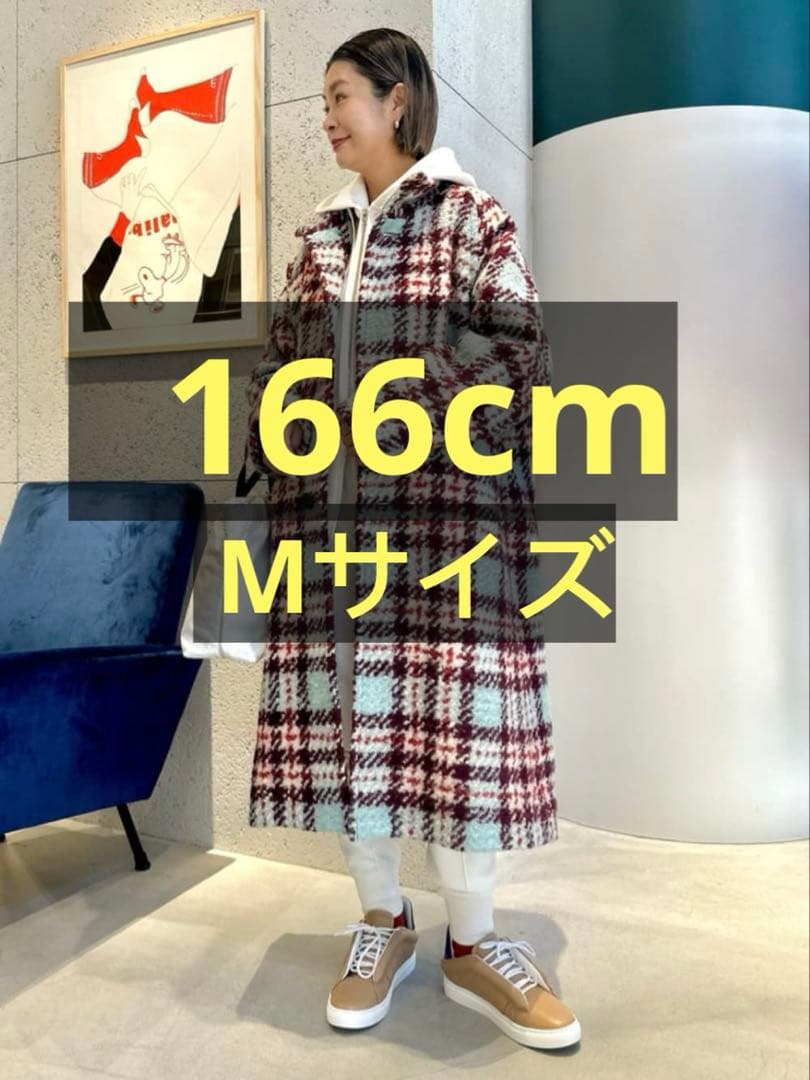 CABaN ウールロービングチェック スタンドカラーコート