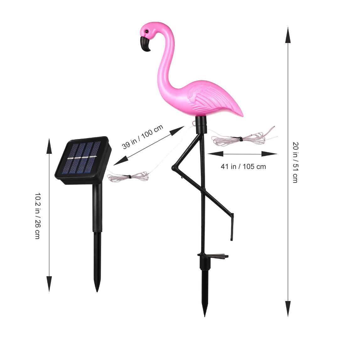 三つセット ソーラー IP65防水 LED 取付簡単 フラミンゴガーデンライト